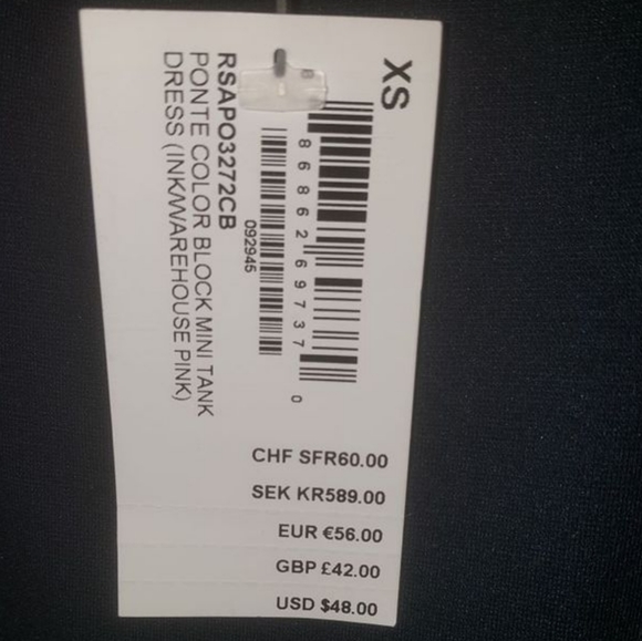 American Apparel Ponte Color Block Mini Tank Dress - Picture 4 of 5